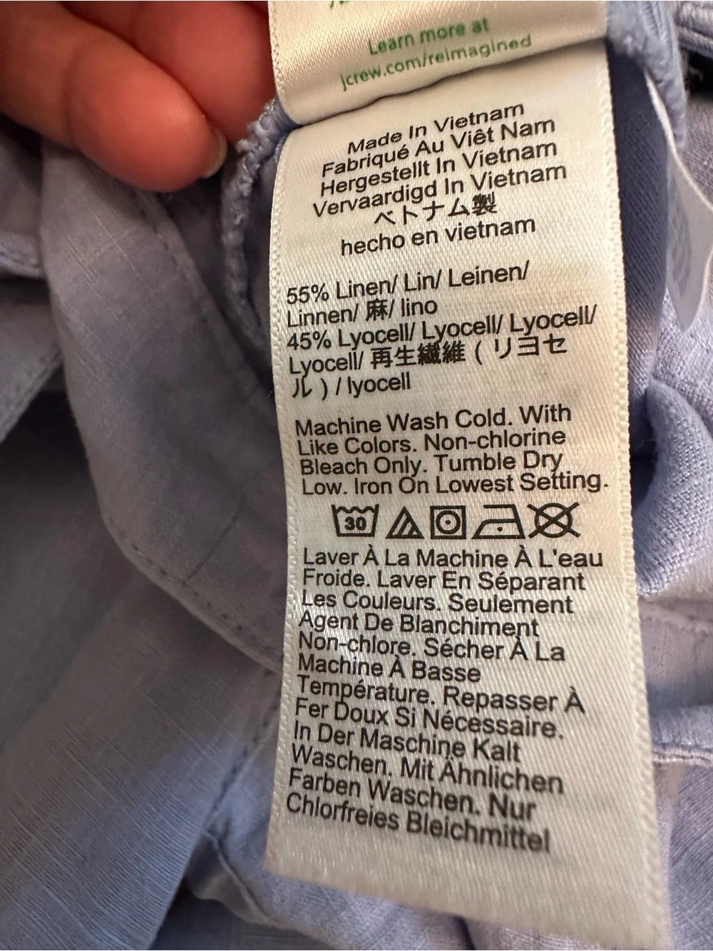 J.Crew Periwinkle Linen Blend Cropped Pants Women's Size 4 Coastal Preppy 1127